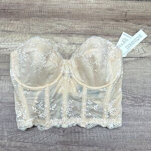 Dominique Apparel Corset Women's Size 36D Nude Strapless Lace Underwire #6744